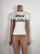 Vtg Christian Dior by John Galliano White 'Addict' Top FR38 US6