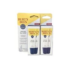 Burt's Bees Rescue Lip Relief Natural Healing Balm, 9.92 g - 2 Pack Set