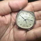 Vintage TIMEX TV Dial Men's Automatic Watch Taiwan Date Silver 35mm For Repair