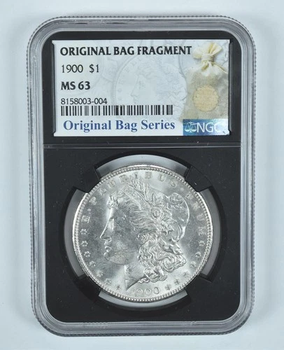 1900 Morgan Silver Dollar Original Bag Fragment MS63 NGC *5103
