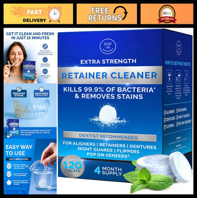 Invisalign Retainer Cleaner Tablets - 120 Ultrasonic Denture Cleaning Tablets, 4