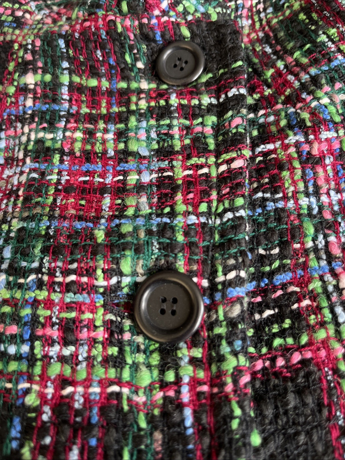 TALBOTS Blazer Jacket black/multicolor plaid twee… - image 3