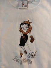 Vintage Betty Boop and Pudgy sweatshirt w/ rhinestones on neddlepoint picture