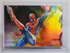 2022 Upper Deck Fleer Ultra Avengers 3 x 3 Puzzle #1 Spider-Man trading card.