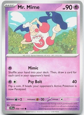 Mr. Mime Common SV09: Journey Together 058/159 NM