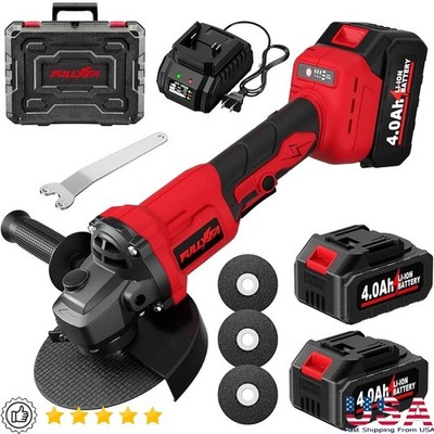 Cordless Angle Grinder 4.5 inch Brushless Motor 3 Speed Portable Tool Set New