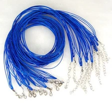 10X Mixed Blue string Nylon cord Necklace Lobste Clasp