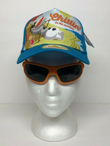 Kids Hat Frozen Olaf Chillin' in the Sunshine with Flip Down Sunglasses New