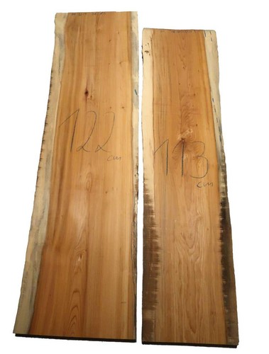 1x Eibe Holz Eibenholz Edelholz rustikal 113x26-30cm x 37mm