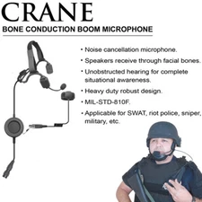 Earphone Connection CRANE QR Bone Conduction Mic Replacement for Radio Adapters