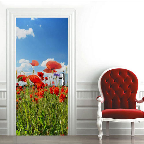 PVC Sonnenblume Landschaft Kunst Wandtattoo Wandbild 3D Türaufkleber Zuhause Zimmer Dekor - Bild 74 von 95