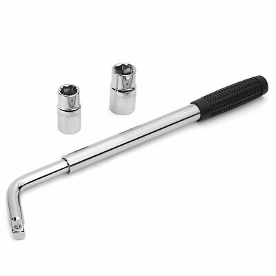 Heavy Duty Extendable Lug Nut Wrench - 17/19mm & 21/23mm Socket Set For Car & Van Tires
