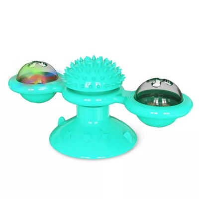 Cat Windmill Toy Massage Rotatable With Catnip LED Ball Teeth Clean Pet Product