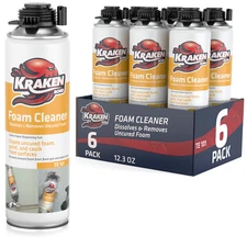 Kraken Bond Polyurethane Foam & Foam Gun Cleaner 6 Pack – Gun Not Included