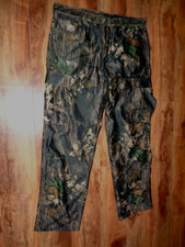 Cabela's Fleece Cargo Pants Mens 38" x 32" Camo Hunting Leaves