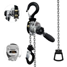 Chrome Plated Mini Chain Hoist 1/4 ton 550Lbs, Manual Lever Chain Hoist