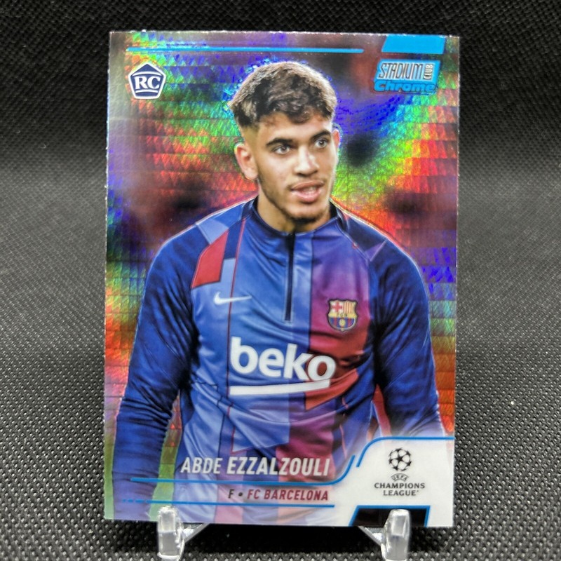 2021 Topps Stadium Club Chrome UEFA Abde Ezzalzouli Blue Prizm RC FC Barcelona