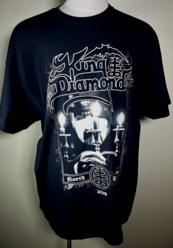 King Diamond North America Tour 2019 Concert Black Cotton T-Shirt Men's XXL NWOT - Picture 1 of 6