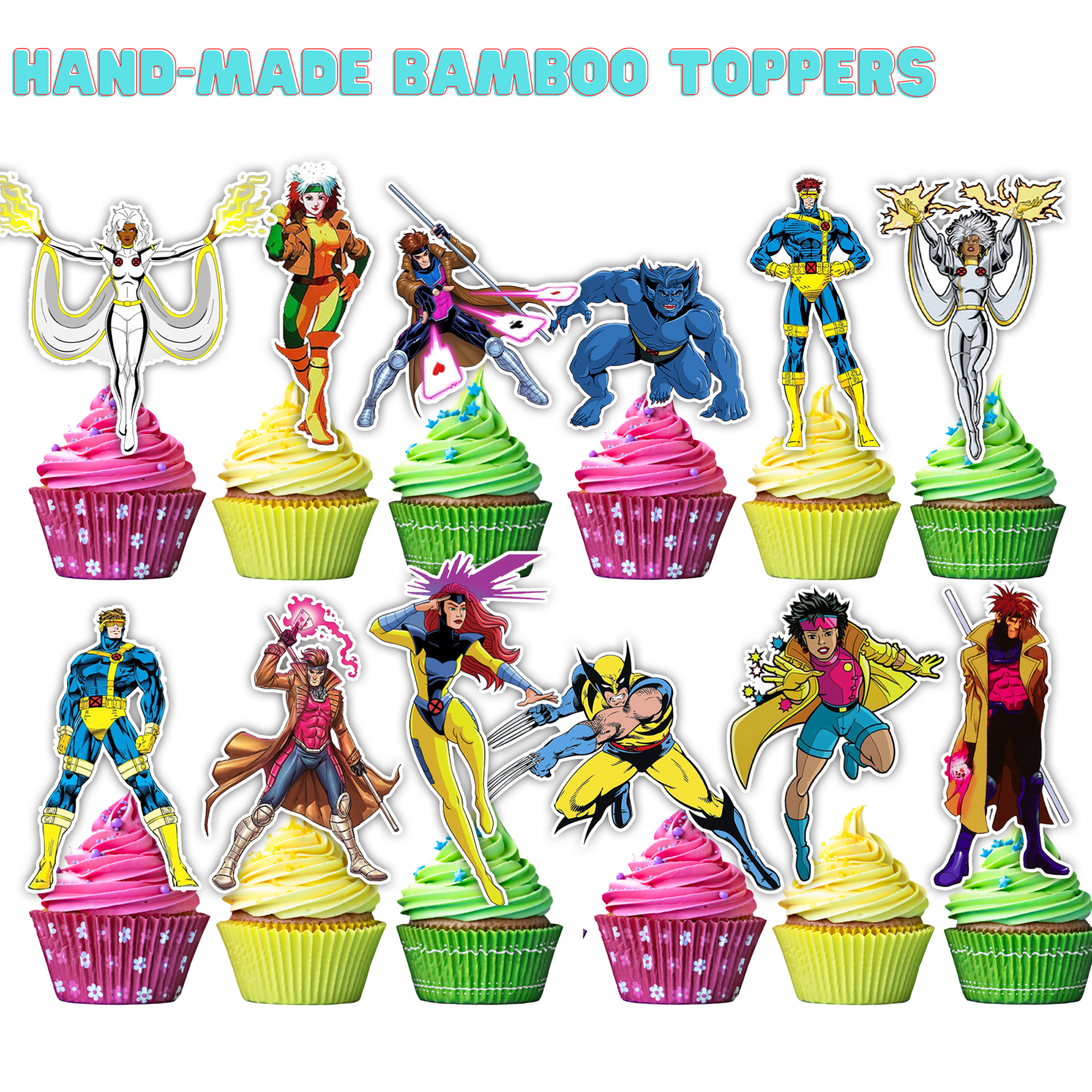 Colorful Cupcake Cake Topper for Birthday Party Decorations-image