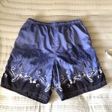 ISLANDER Blue MEDIUM mesh Lined Swim Trunks Shorts Pockets