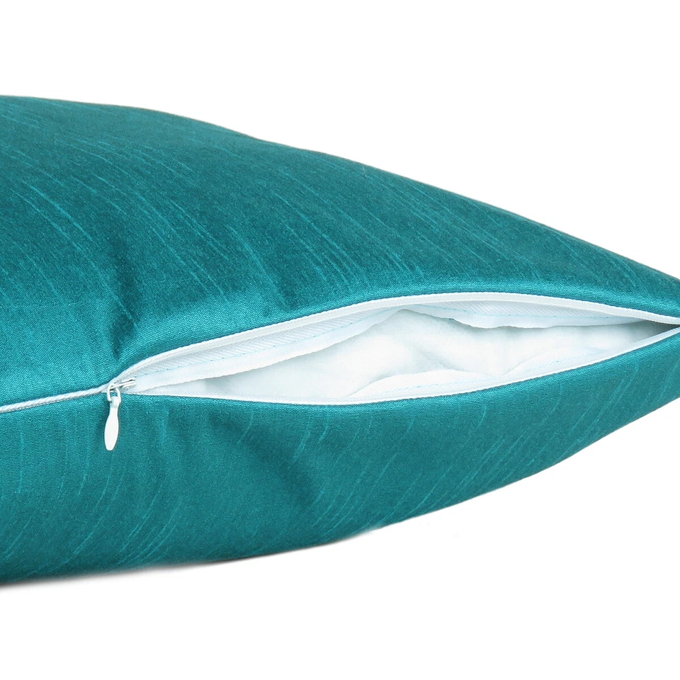 Cover Solid Color Sofa Pillow Case Cushion Square Home Decor Turquoise Green 18" - Image 3 of 4