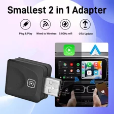 Car Wireless CarPlay Android Auto Wired to Wireless Adapter Smart USB Dongle Kit