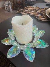 Flambiance Glasblüte Kerzenteller mit LED Kerze