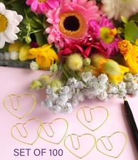 Cute Paperclips Gold Heart Paper Clips with Clear Box Perfect for Journaling