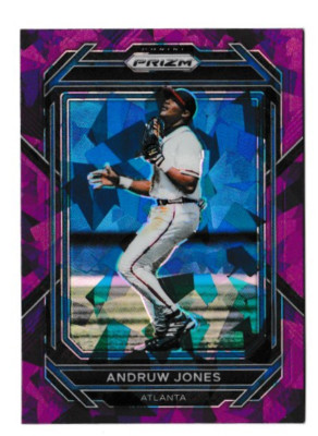 Andruw Jones 2023 Prizm Purple Cracked Ice #246 Atlanta Braves Card