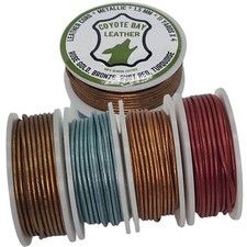 Genuine Leather Cord In 4 Metallic Colors 11 Yards Each For Jewelry Making Craft