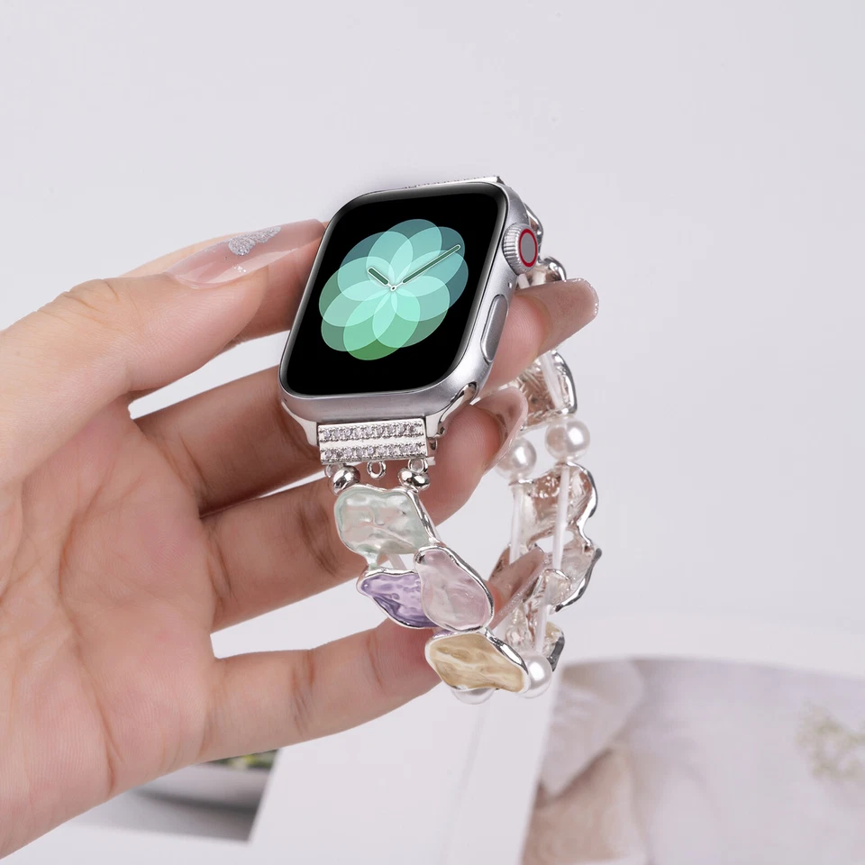 Banda elástica colorida de perlas para pintura al óleo para Apple Watch 38/40/41/42/44/45/49 mm Foto 4 de 4