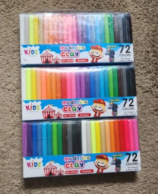 LOT OF THREE (3): NEW 72ct Pack Non-Drying Modeling Clay Rainbow Assorted Colors