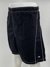 Tommy Bahama Black w/ White Logo Nylon Swim Trunks Bathing Suit Mesh Lined XL
