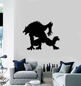 Vinyl Wall Decal Werewolf Halloween Horror Fantasy Beast Bats Stickers 1913ig