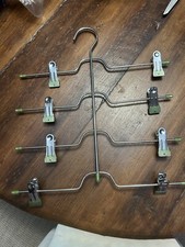 6 PCs 4-Tier Metal Skirt Hanger with Clips for Slacks Trousers Shorts Towels