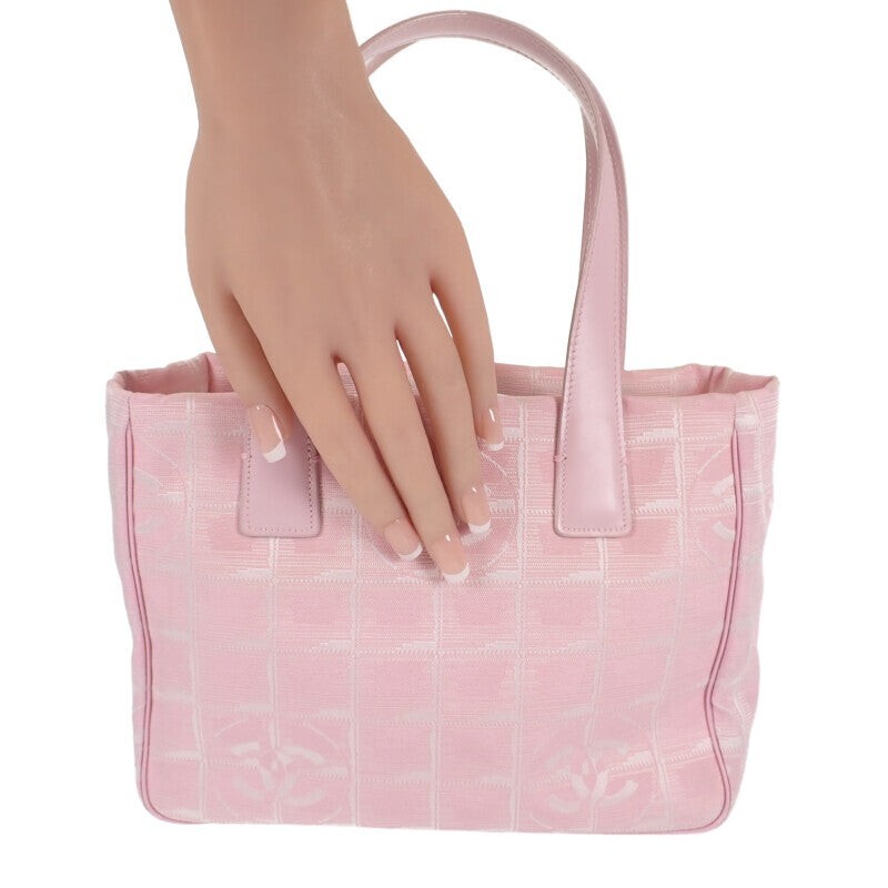 CHANEL New Travel Line Tote PM Tote Bag Nylon Leather Pink Women's
