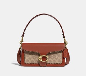 coach top handle shoulder bag in signature canvas beige