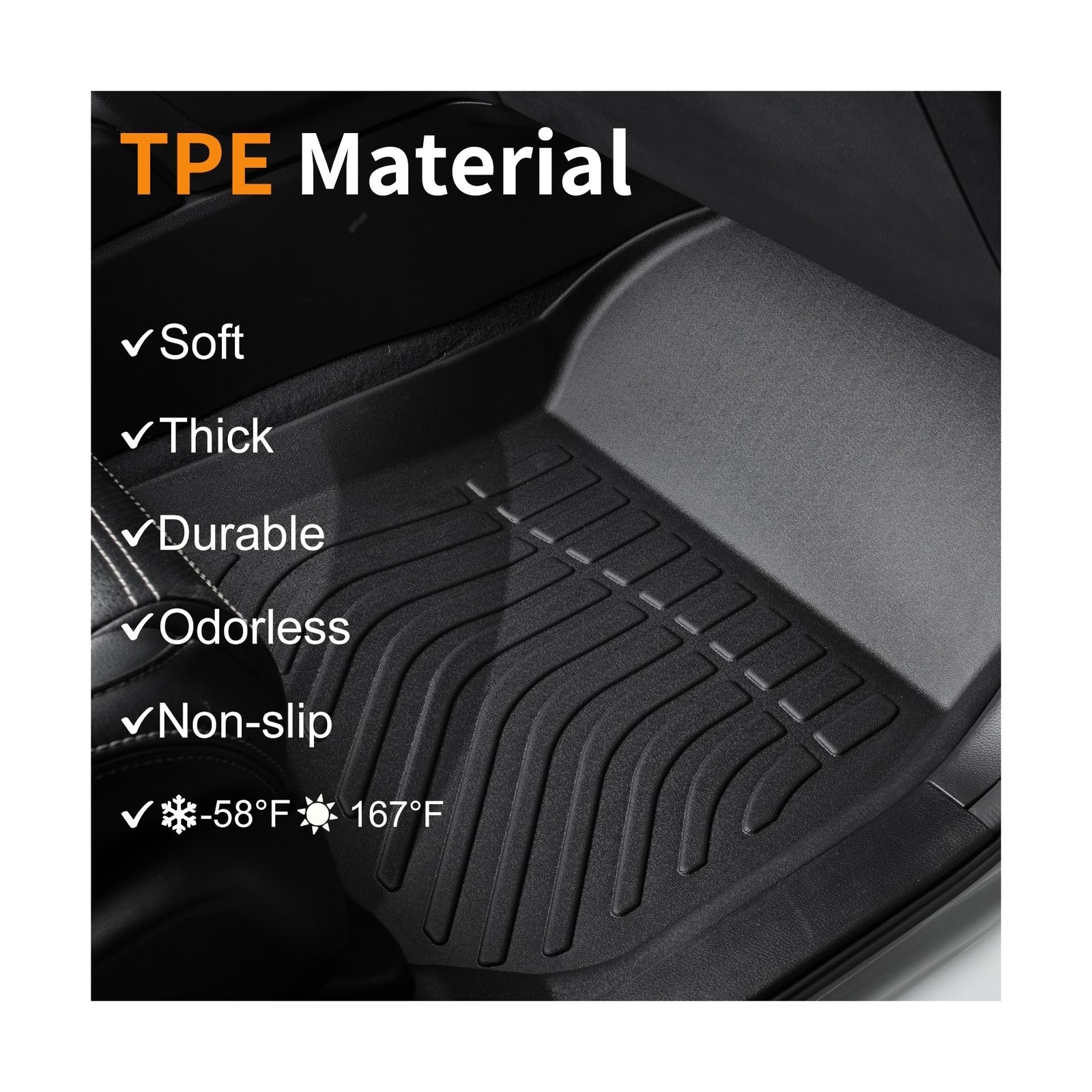 BinmotorAll Weather Floor Mats for Hyundai Santa Cruz 2022 2023 2024