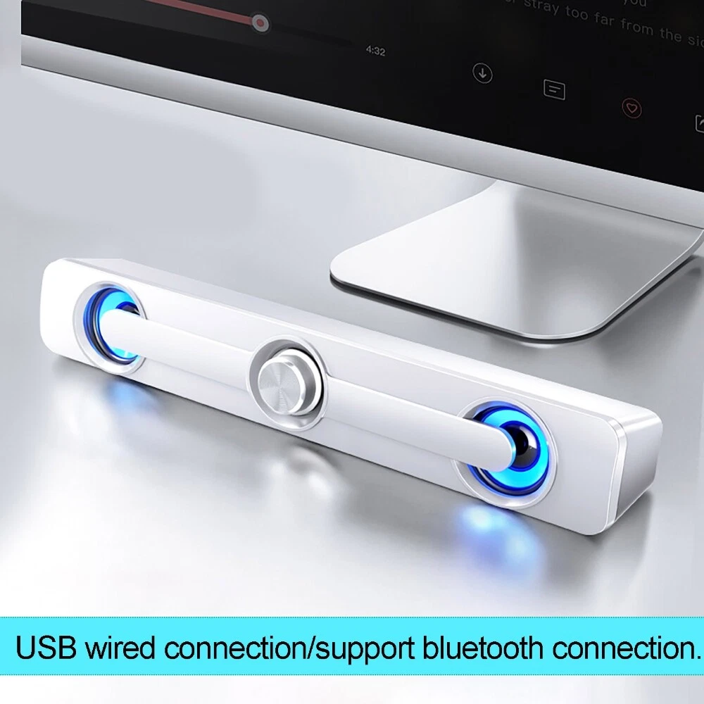 LED USB bluetooth Sound Bar Stereo Speakers TV Computer For PC