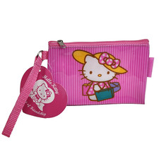 2004 SANRIO HELLO KITTY PINK ZIPPERED POUCH / BAG NEW W TAG STARPOINT