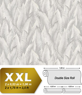 EDEM 420ST27 Präge Tapete Floral glitzernd weiß hell-grau silber 10,65 m2