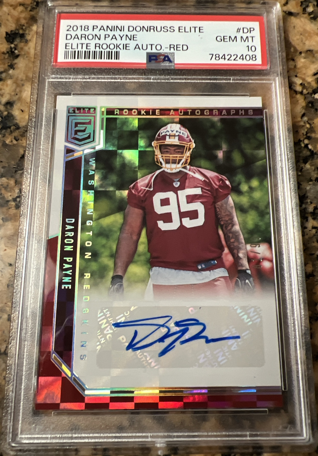 Daron Payne Panini Donruss Elite Elite Rookie Autographs #DP Red