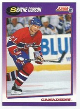 SHAYNE CORSON 1991-92 SCORE CARD NM-MT CONDITION