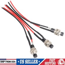3Pcs Mini Push Button Pre-Wired Momentary N/O OFF-ON Switch Plug 12V 5AMP SPST