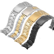 16-26mm Solid Stainless Steel Wristwatch Strap Arc Mouth Watch Band Curved End