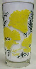 California Poppy Peanut Butter Glass Glasses Drinking Kitchen Mauzy 39-5