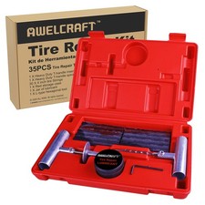 35-Piece Universal Heavy Duty Tire Plug Kit to Fix Punctures and Plug Flats, ...
