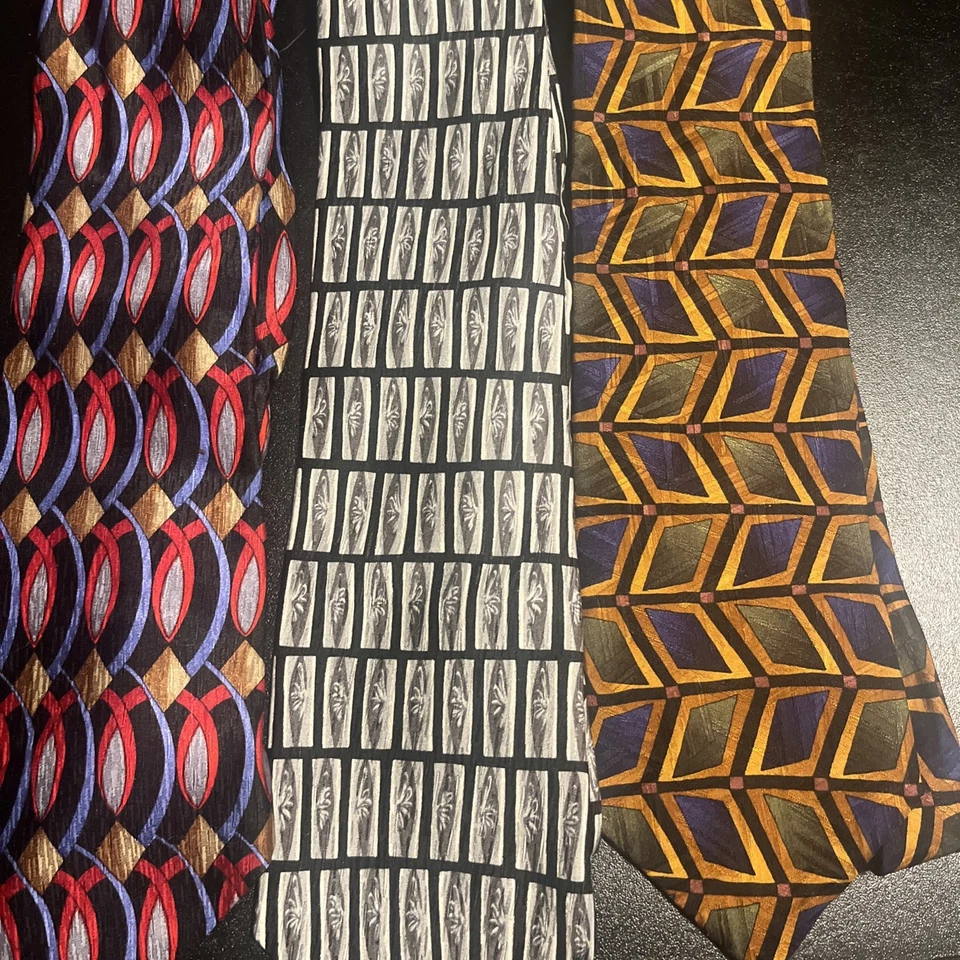 鸡尾酒系列品牌丝绸领带 3 件装趣味亮色。特奎拉葡萄酒白兰地酒 — 第 2/4 张图片