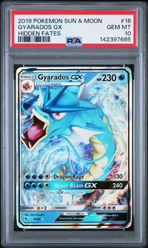 Gyarados GX Pokemon Sun & Moon Hidden Fates #16 PSA 10