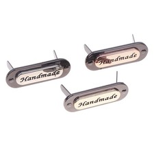1Pc Handmade Metal Letter Metal Labels Oval Tags For DIY Crafts Wallets Clothes